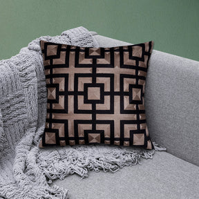 Brown Black Throw Pillow Covers - 20 x 20 inches - Decozen