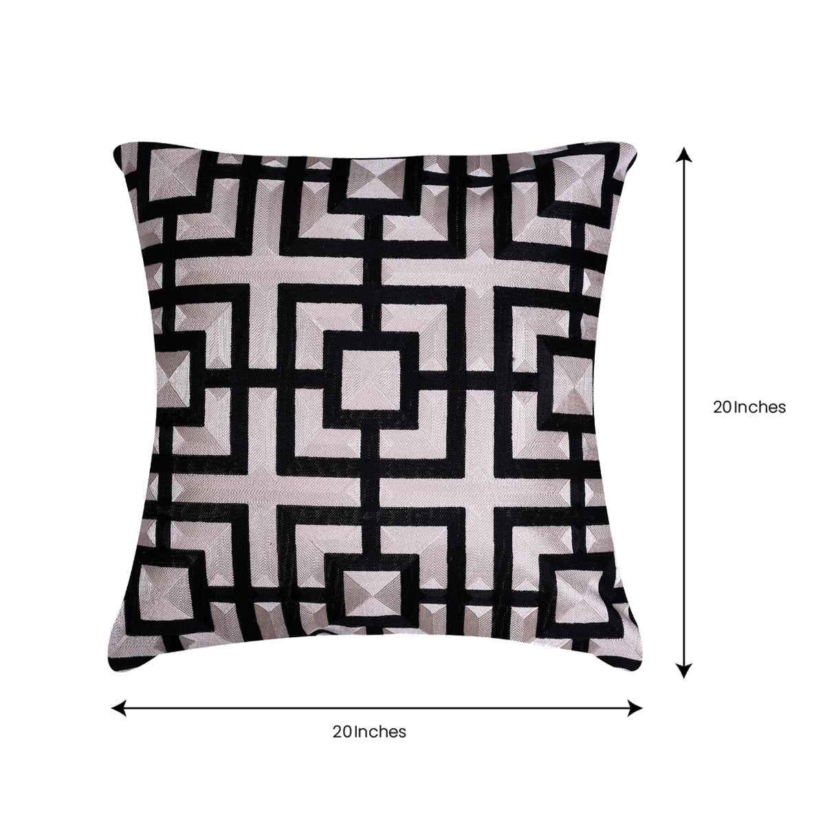 Brown Black Throw Pillow Covers - 20 x 20 inches - Decozen