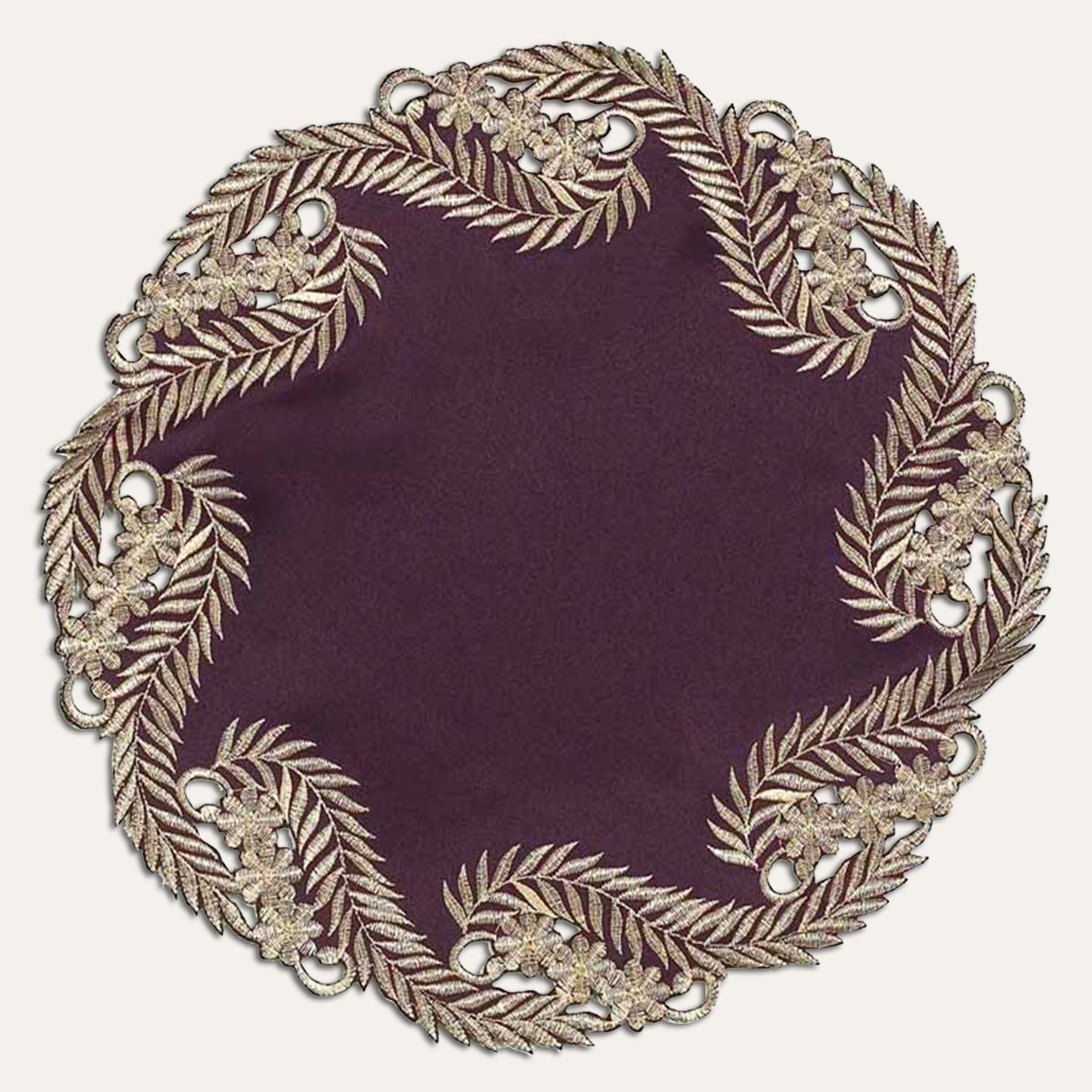 Plum Gold Table Doilies - Anyce Collection - Decozen