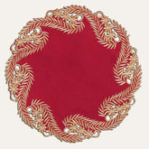 Burgundy Gold Table Doilies - Anyce Collection - Decozen
