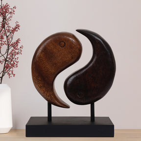 Yin Yang Handmade Wooden Sculpture