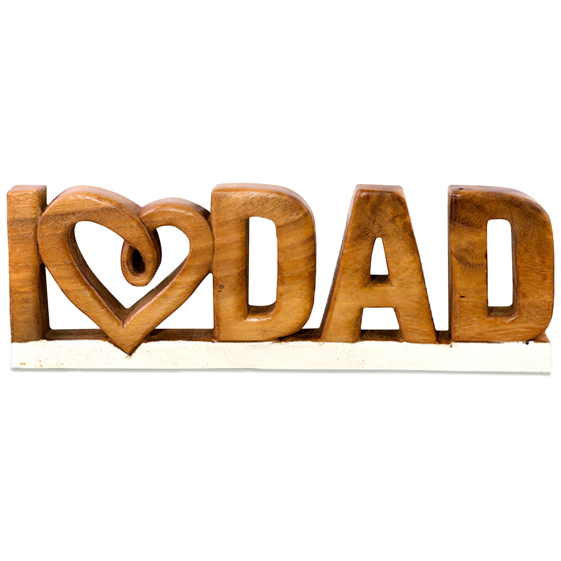 I Love Dad Handmade Wooden Sculpture