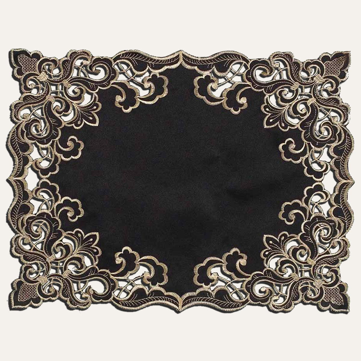 Black Gold Table Placemats - Granada Collection - Decozen