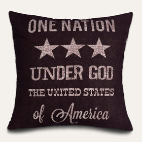 Patriotic Design Printed Throw Pillow Cover - 18 x 18 Inches - Decozen