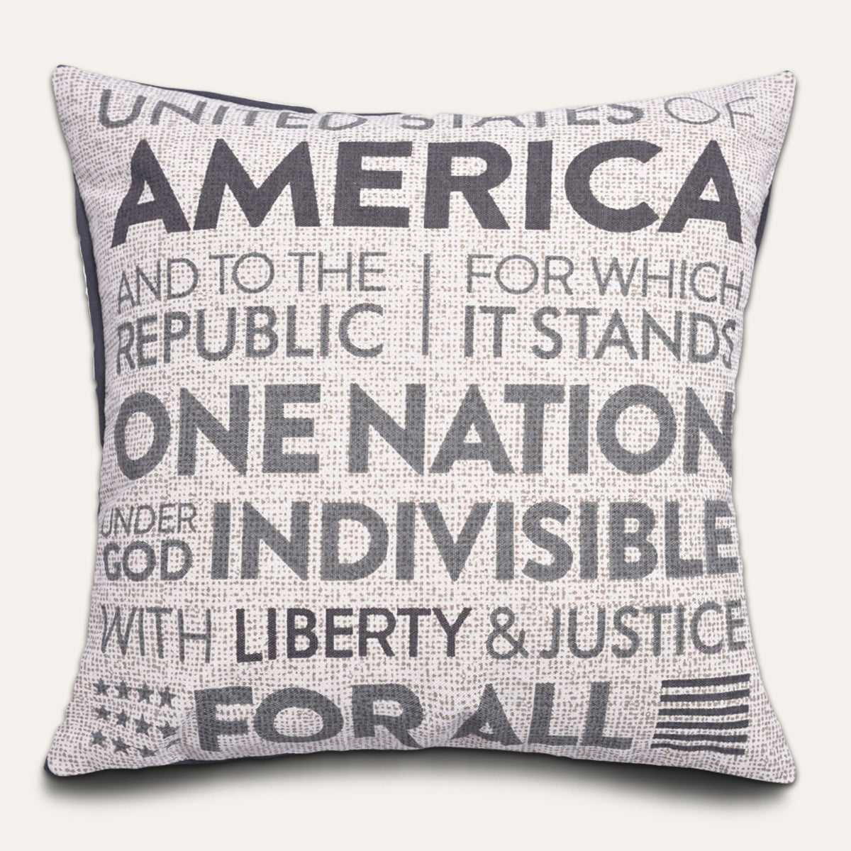 Patriotic Design Printed Throw Pillow Cover - 18 x 18 Inches - Decozen