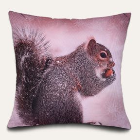 Squirrel Printed Throw Pillow Covers - Set of 2 and 4, 18 x 18 Inches - Decozen