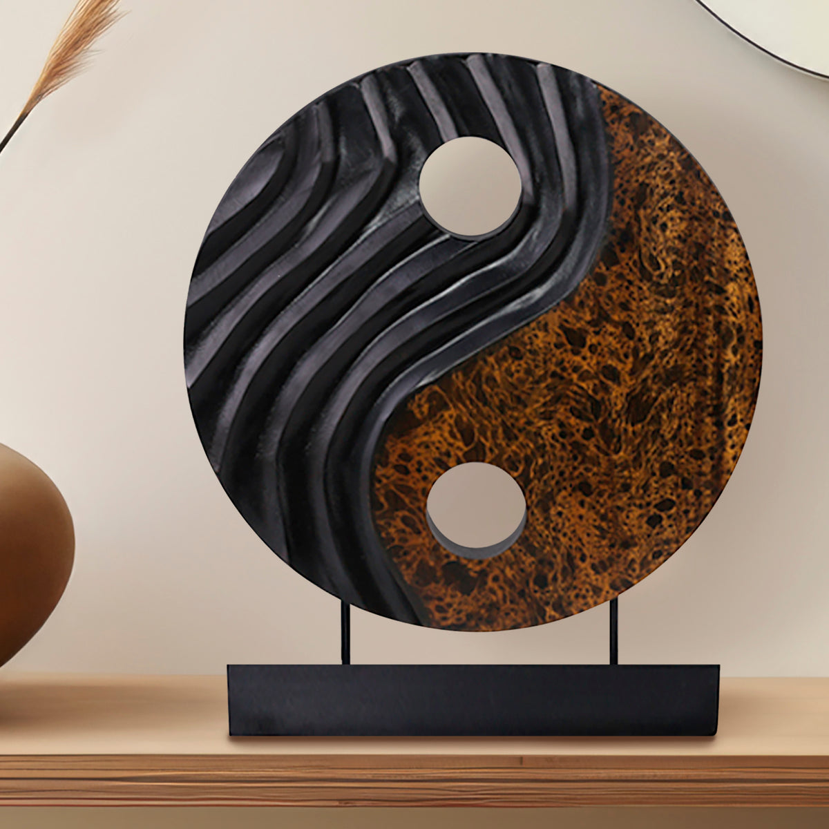 Yin Yang Handmade Wooden Sculpture