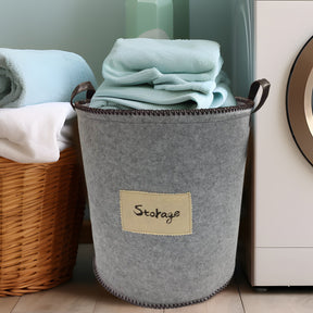 Felt Gray Laundry Hamper and Storage Bin - Set of 3 - Decozen