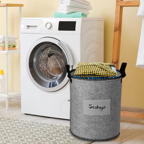 Felt Gray Laundry Hamper and Storage Bin - Set of 3 - Decozen