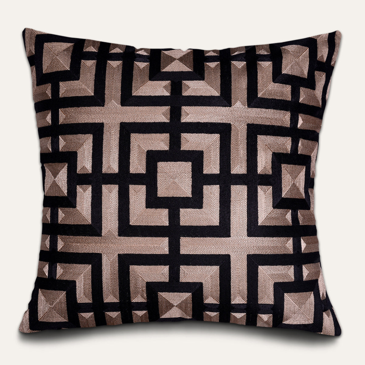 Brown Black Throw Pillow Covers - 20 x 20 inches - Decozen