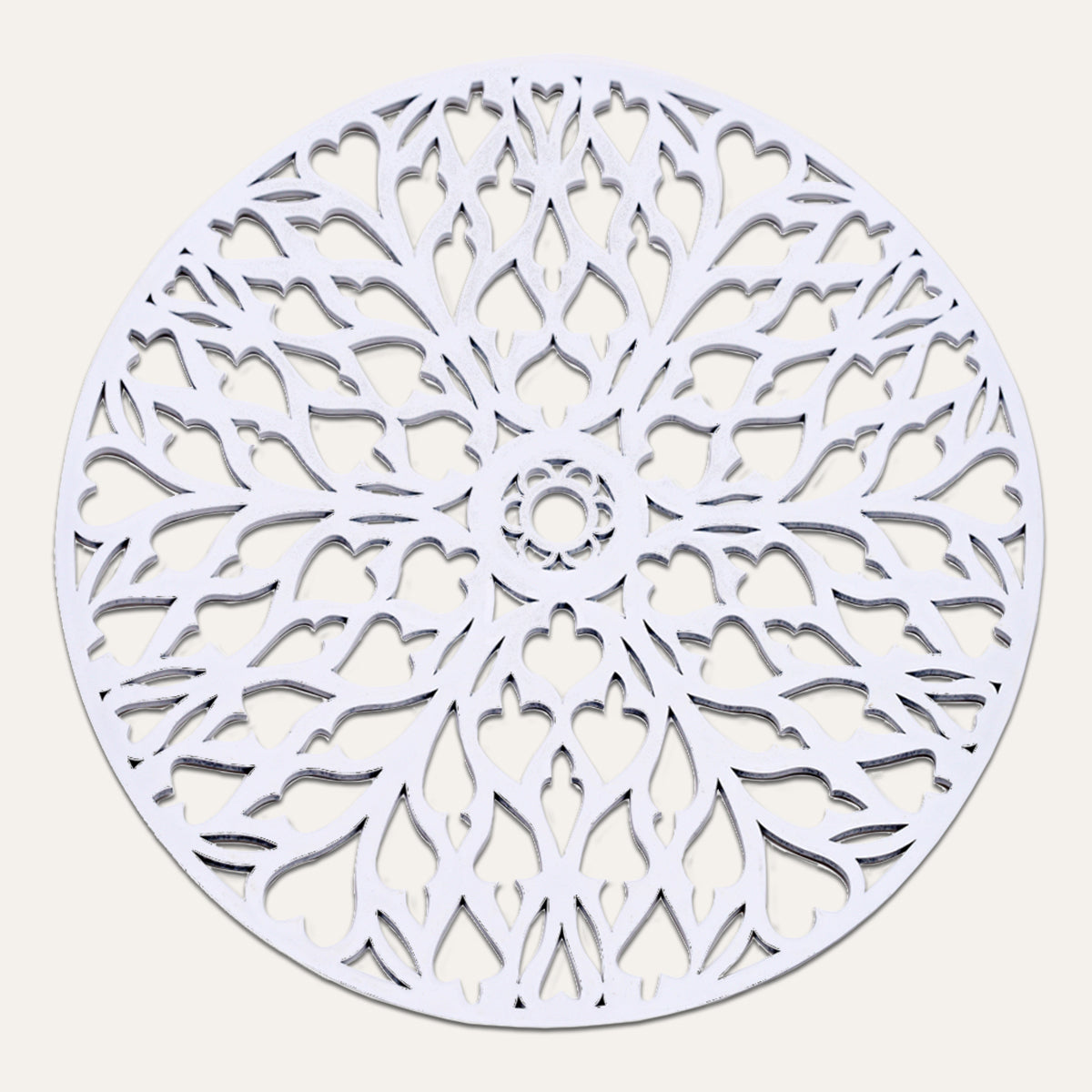 White Wooden Trivet Placemats for Dining Table