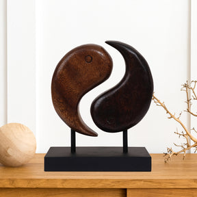 Yin Yang Handmade Wooden Sculpture