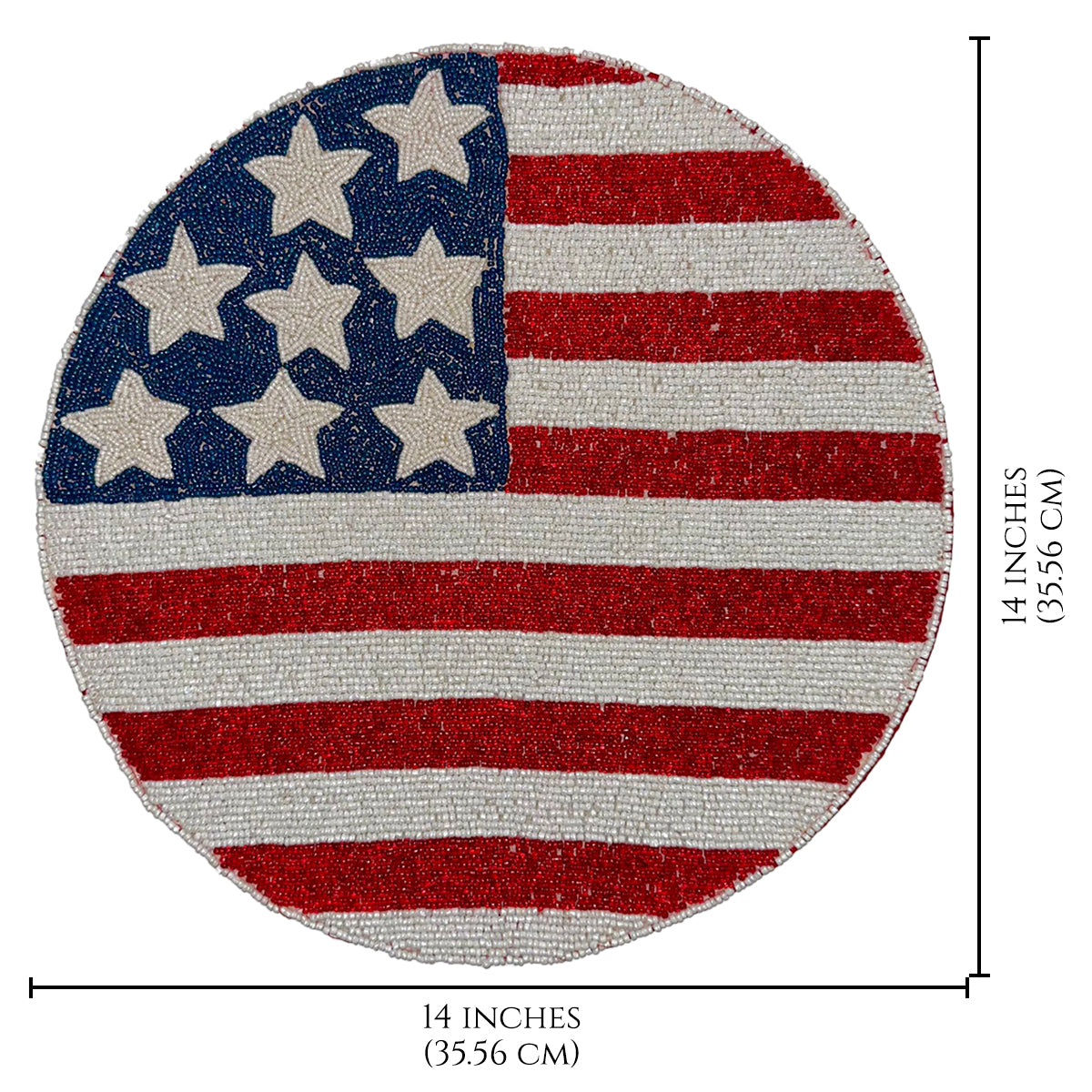 USA Flag Round Beaded Placemats