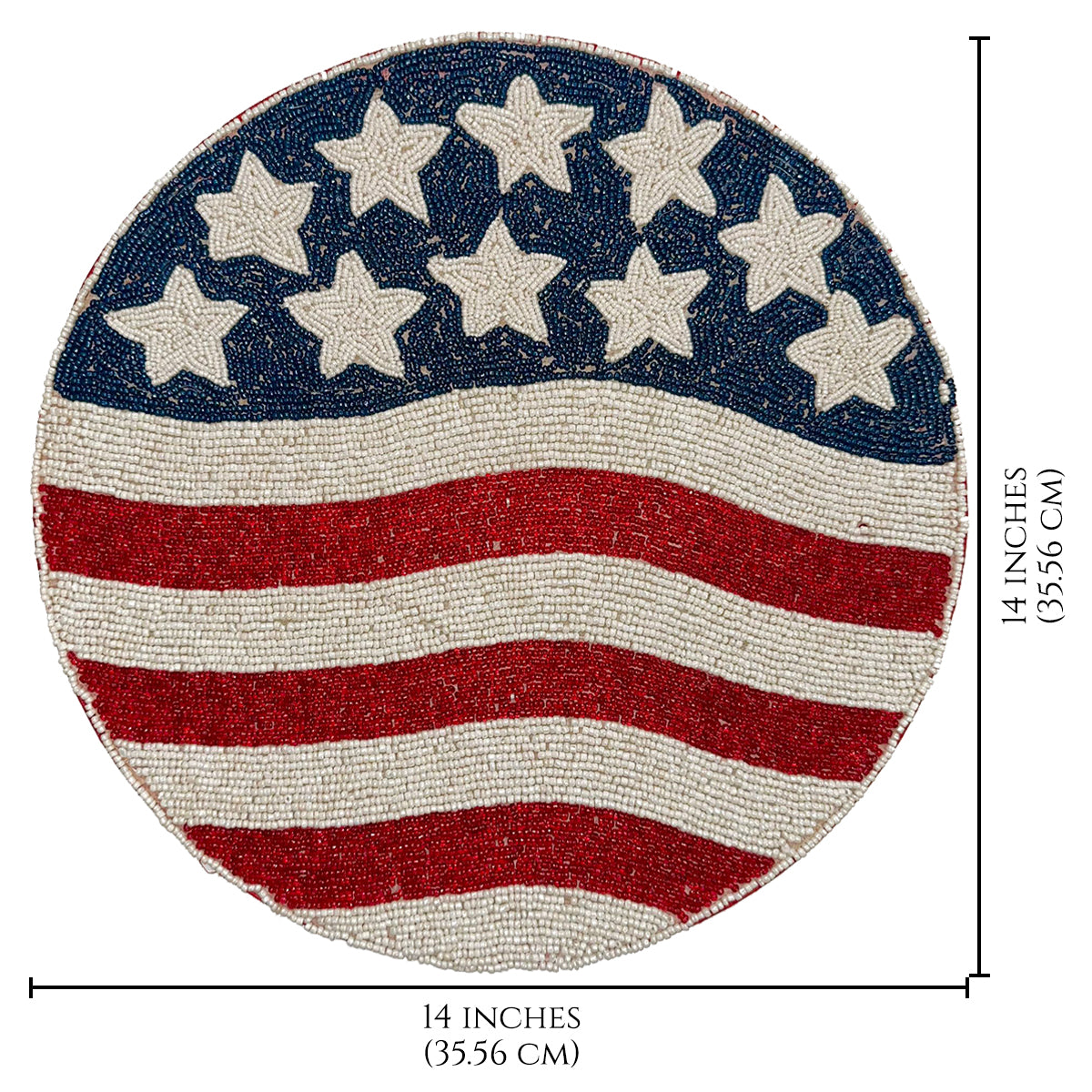 USA Flag Round Beaded Placemats