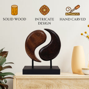 Yin Yang Handmade Wooden Sculpture