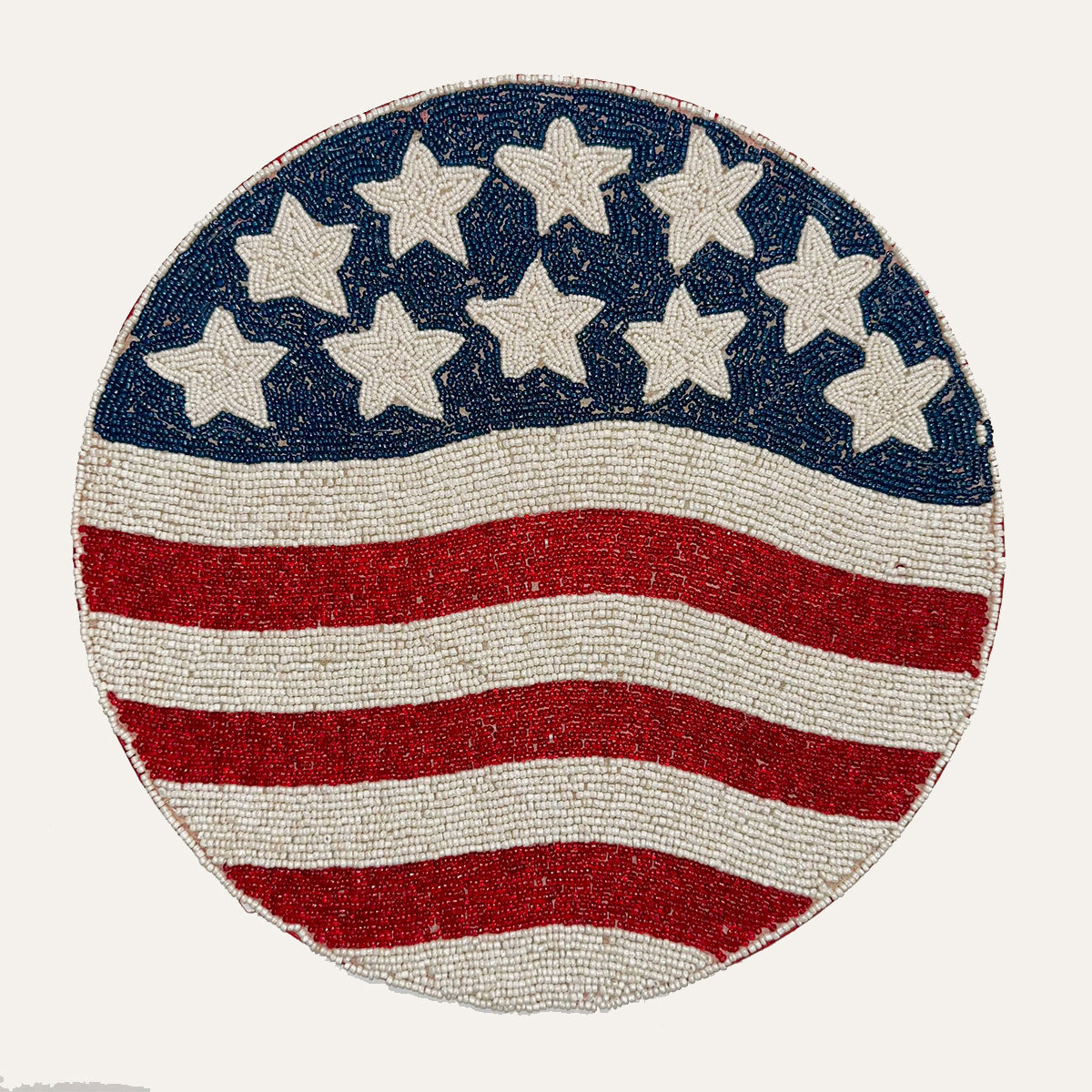 USA Flag Round Beaded Placemats