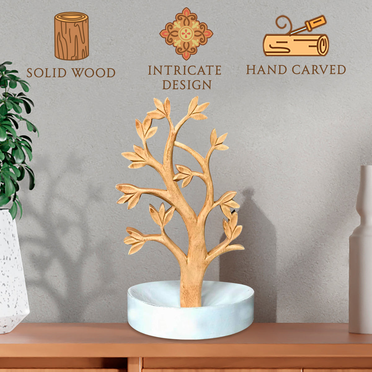 Solid Wood Jewelry Hanging Tree