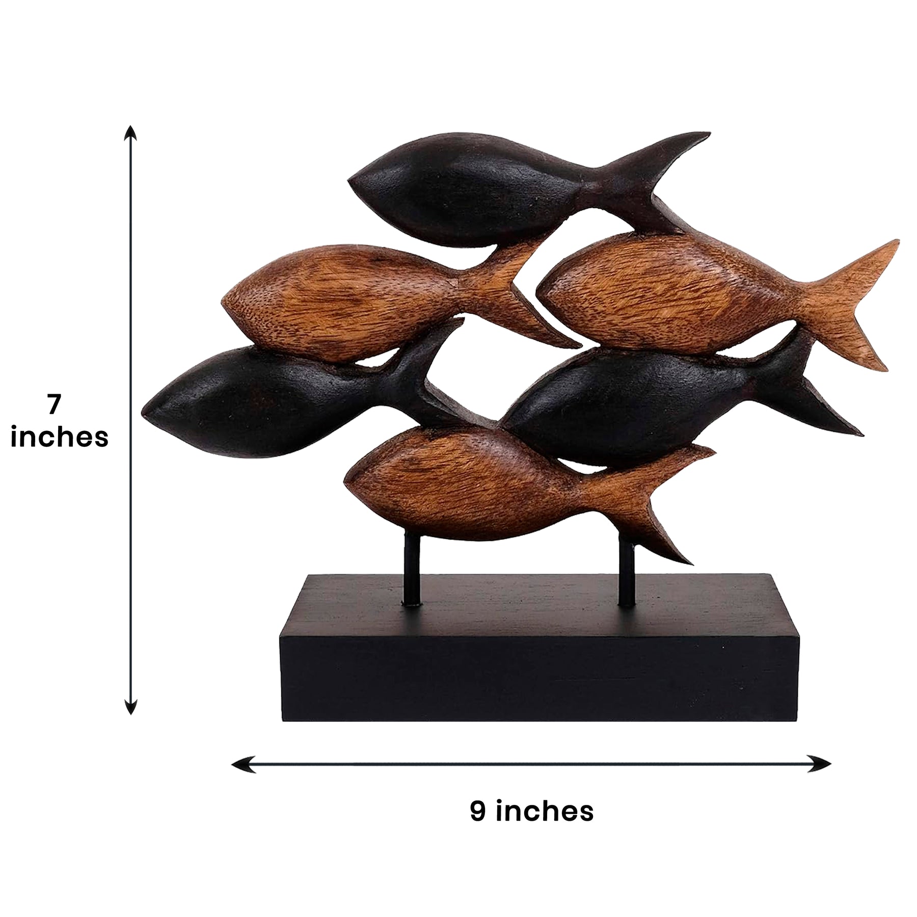 School of Fish Handmade Wooden Sculpture