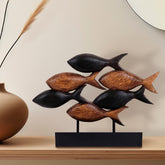 School of Fish Handmade Wooden Sculpture