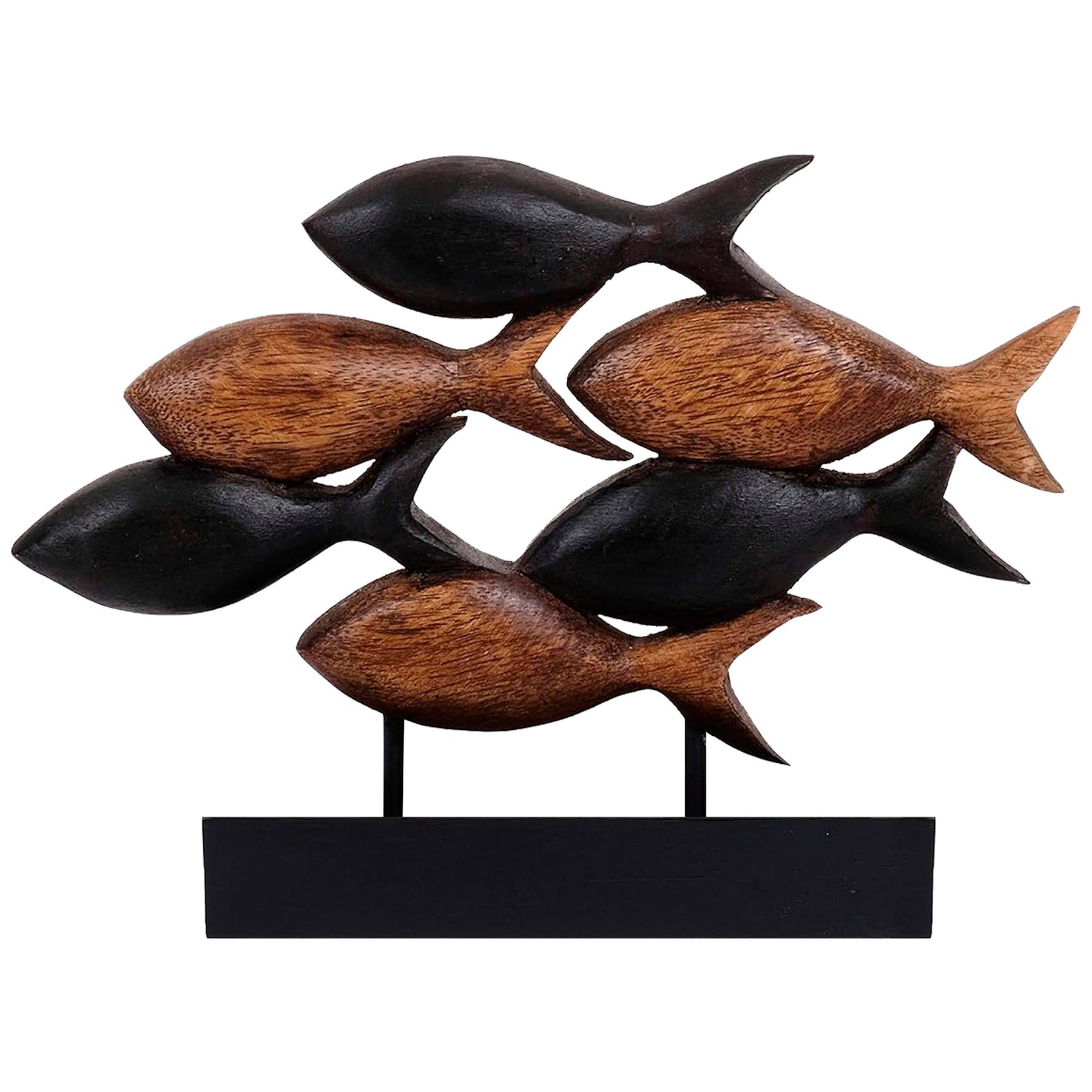 School of Fish Handmade Wooden Sculpture