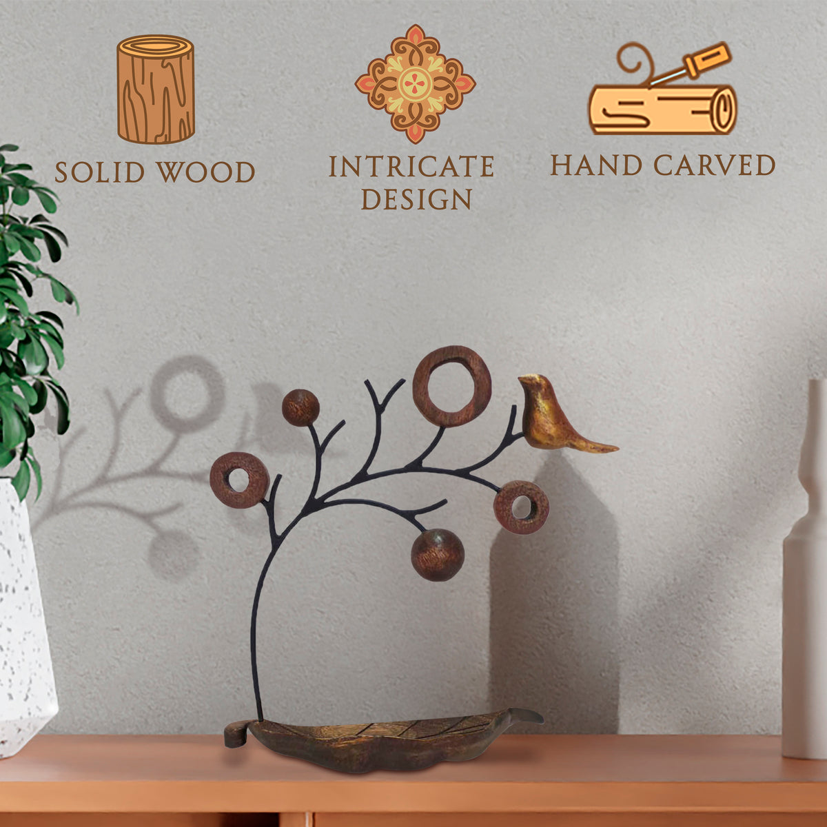 Solid Wood Jewelry Hanging Tree