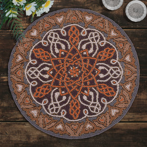 Orange Gray Beaded Placemats