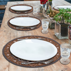 Orange Gray Beaded Placemats