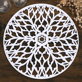 White Wooden Trivet Placemats for Dining Table