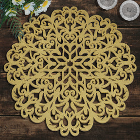 Gold Wooden Trivet Placemats for Dining Table