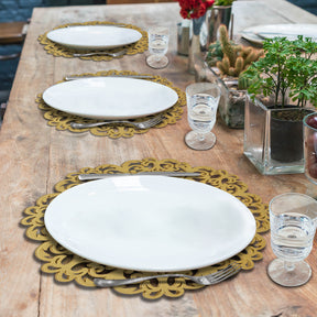 Gold Wooden Trivet Placemats for Dining Table