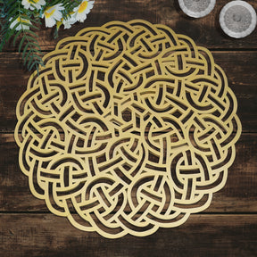 Gold Wooden Trivet Placemats for Dining Table