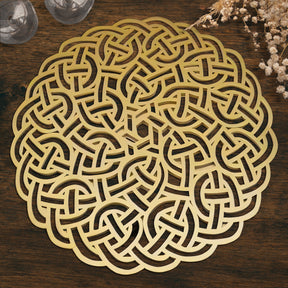 Gold Wooden Trivet Placemats for Dining Table