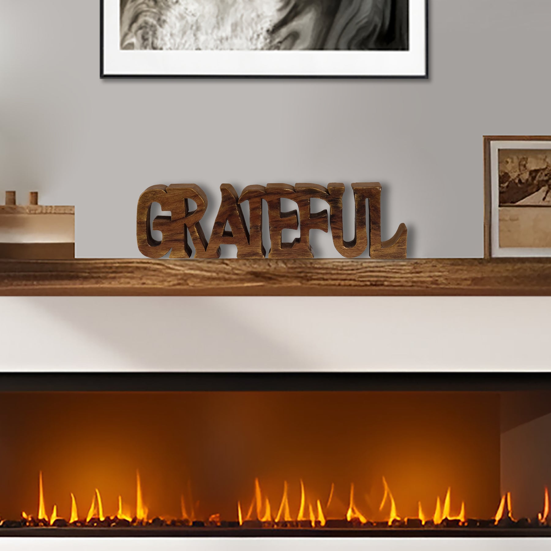 Grateful Wooden Handmade Sculpture