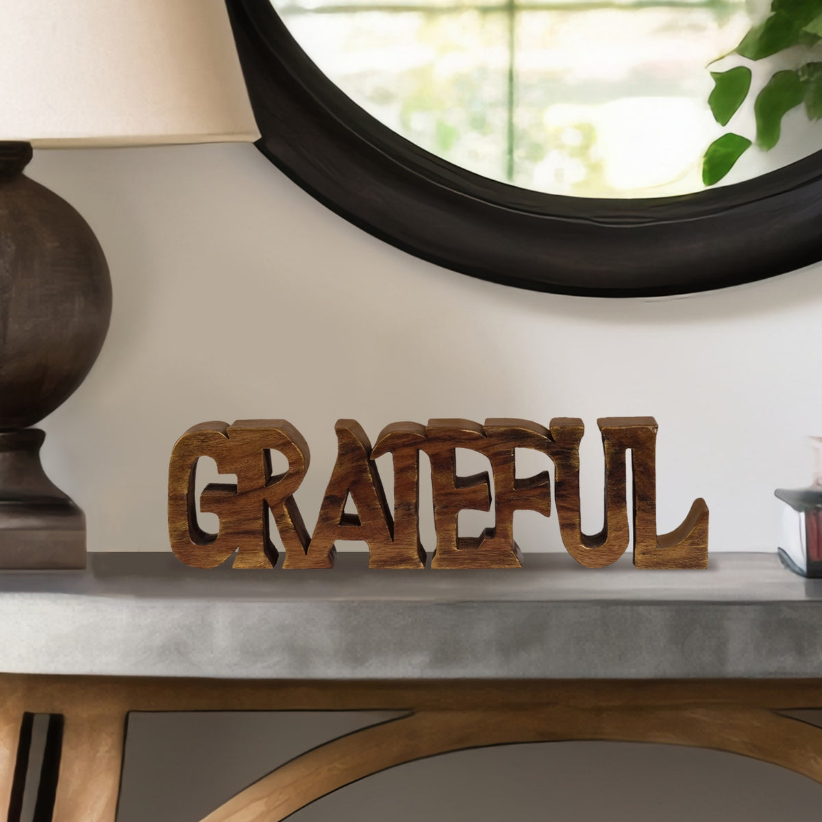 Grateful Wooden Handmade Sculpture