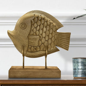 Lucky Fish Handmade Wooden Sculpture