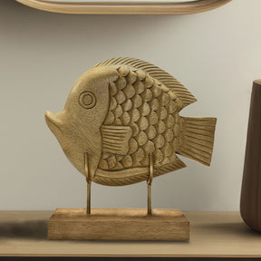 Lucky Fish Handmade Wooden Sculpture