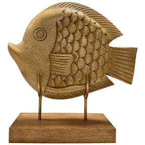 Lucky Fish Handmade Wooden Sculpture