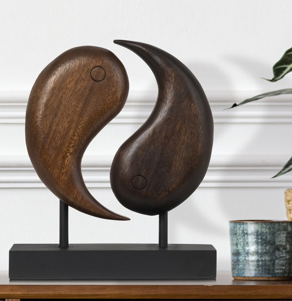 Yin Yang Handmade Wooden Sculpture