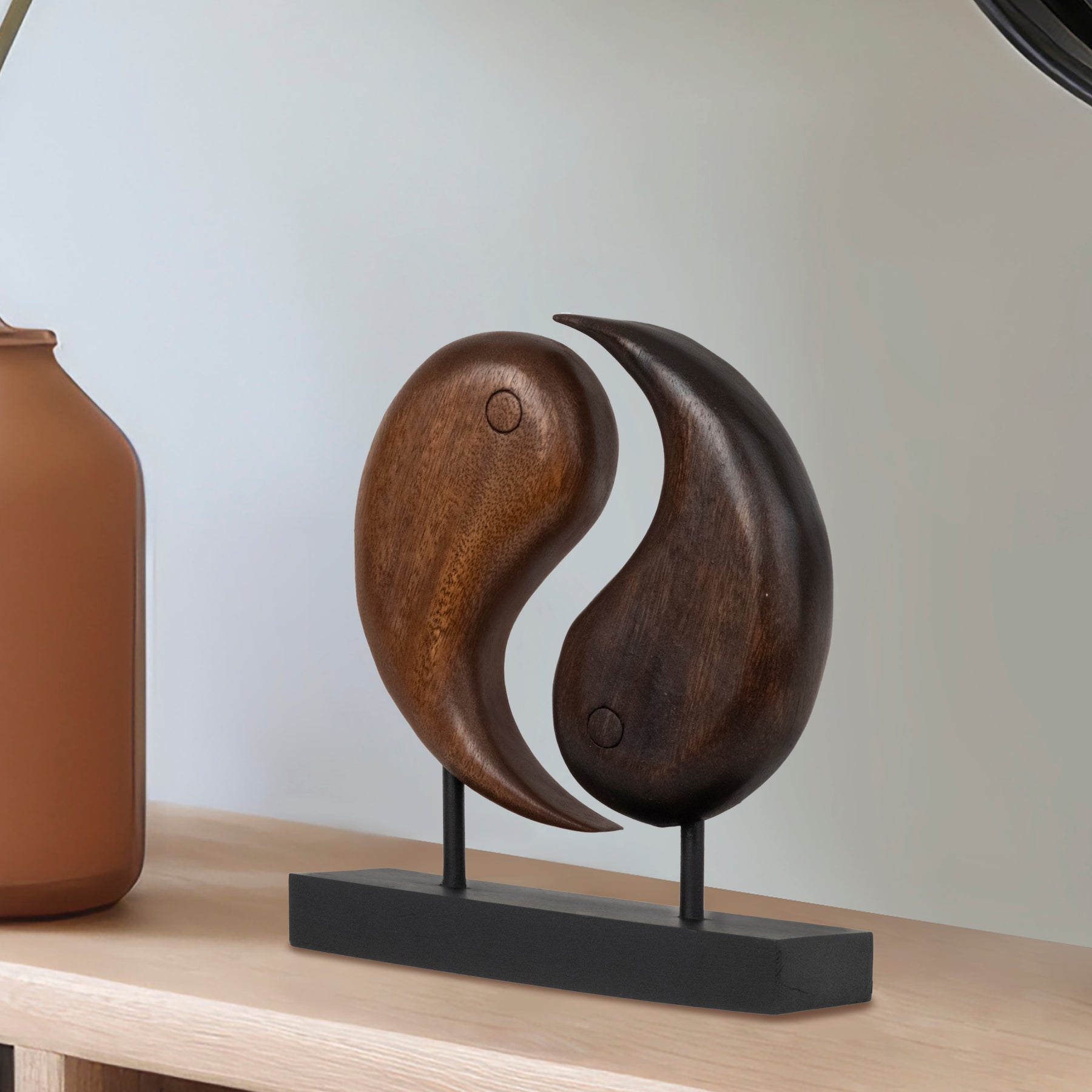 Yin Yang Handmade Wooden Sculpture