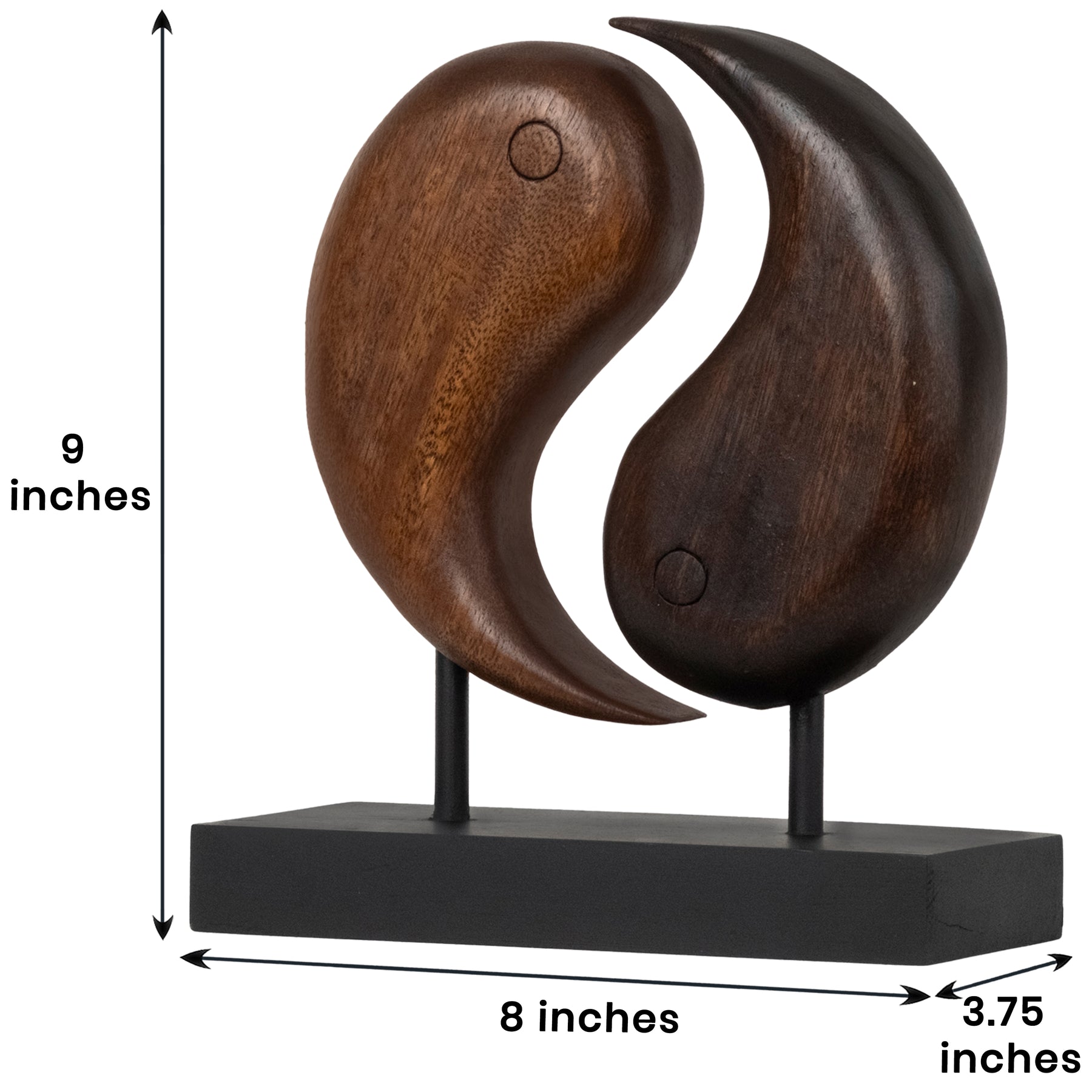 Yin Yang Handmade Wooden Sculpture