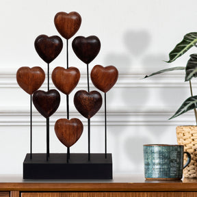 Hearts Handmade Wooden Sculpture