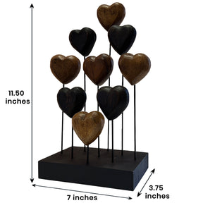 Hearts Handmade Wooden Sculpture