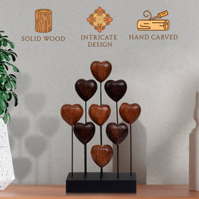 Hearts Handmade Wooden Sculpture