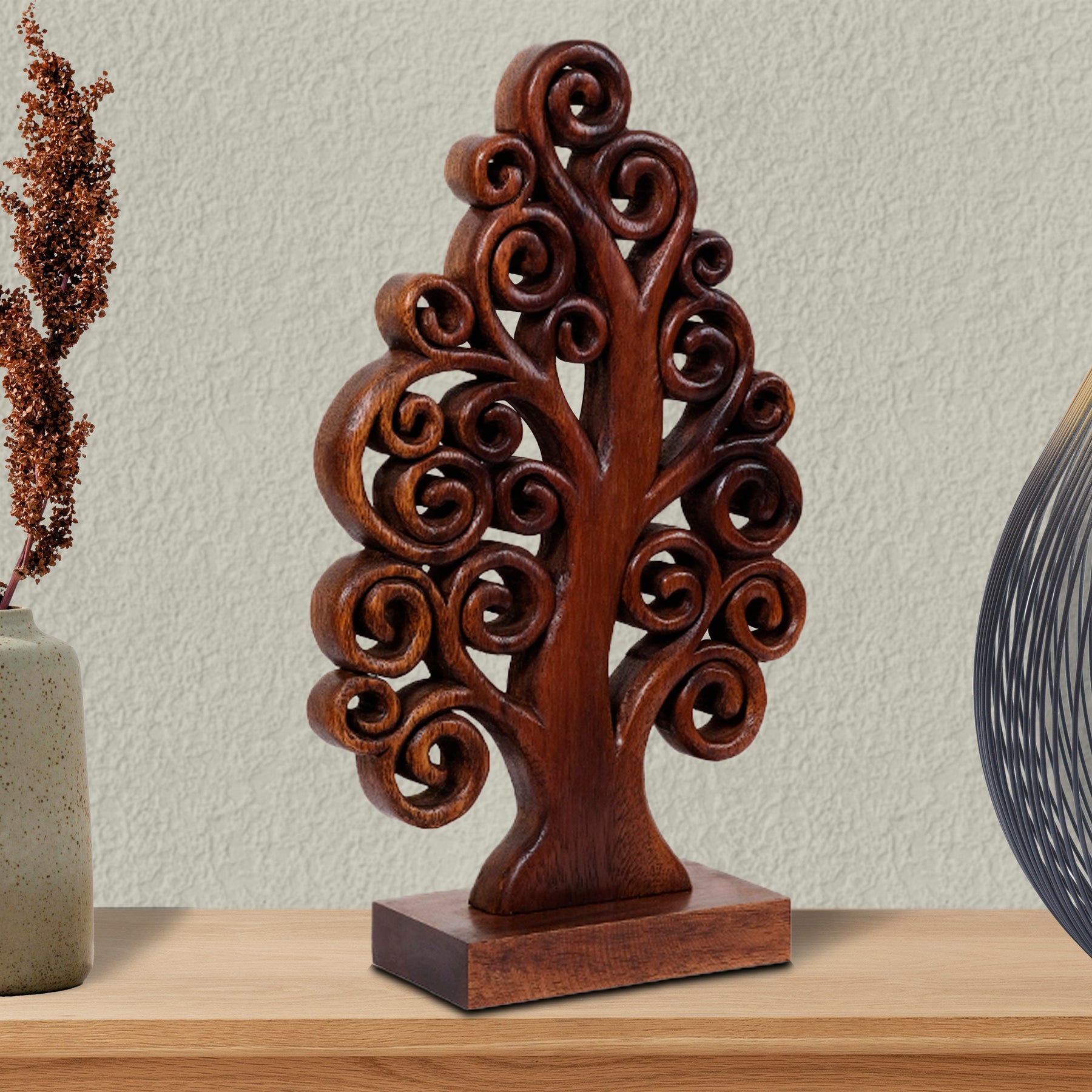 Mccaullie Tree of Life Wooden Sculpture - Medium