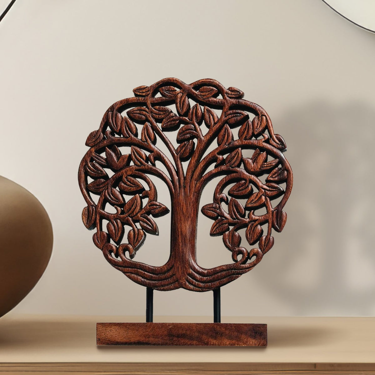 Trezevant Tree of Life Wooden Sculpture - Medium