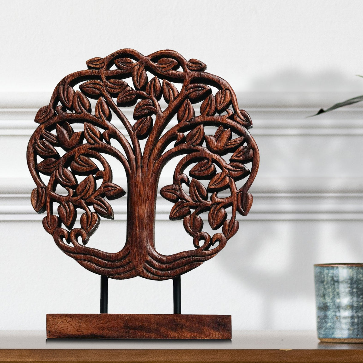 Trezevant Tree of Life Wooden Sculpture - Medium