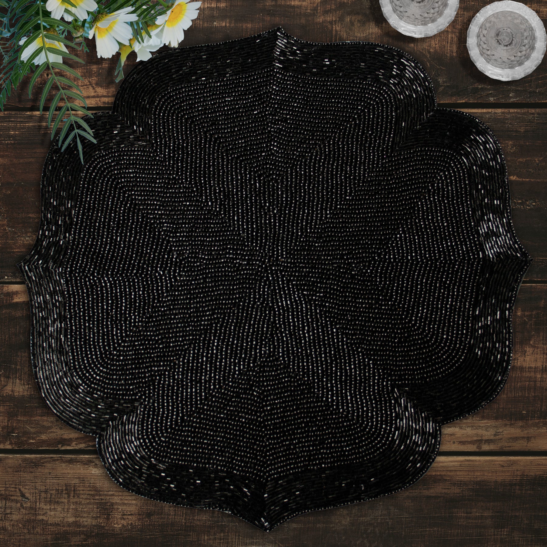 The Amaryllis Beaded Placemats - Set of 2