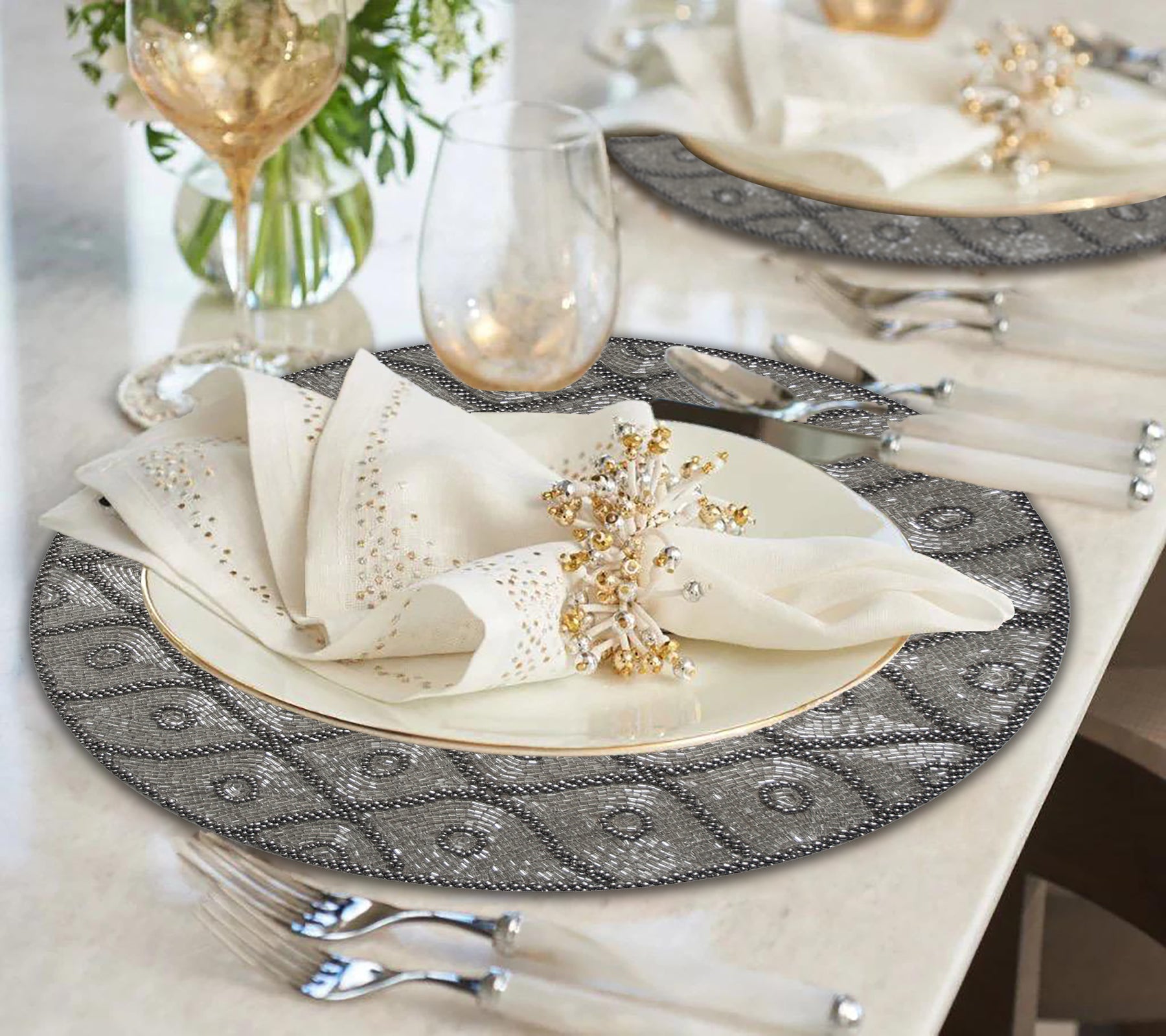 The Alvina Beaded Placemats