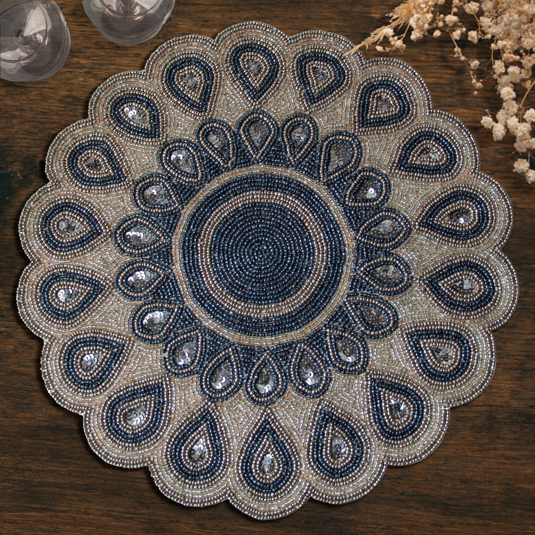 The Dodgens Beaded Placemats - Set of 2