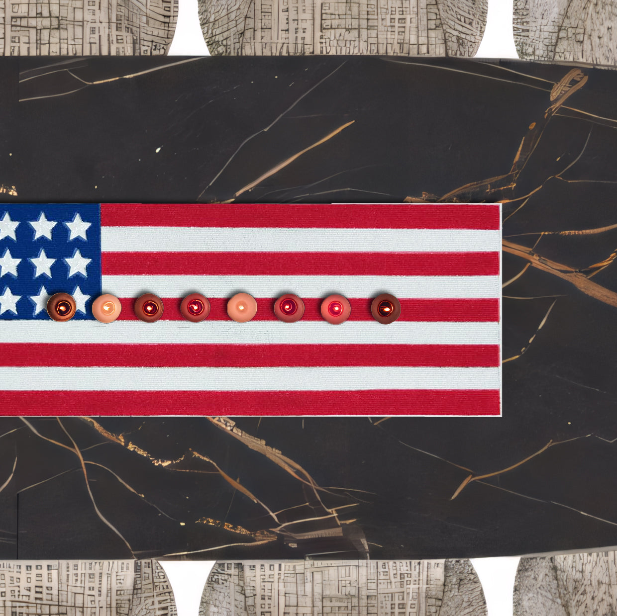 USA Flag Beaded Table Runner